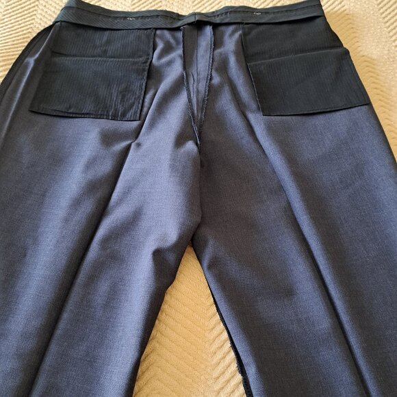 VALENTINO Luxury Men’s Gray Wool Pants Flat Front Dress Trousers IT 56R /40 US - Picture 12 of 15